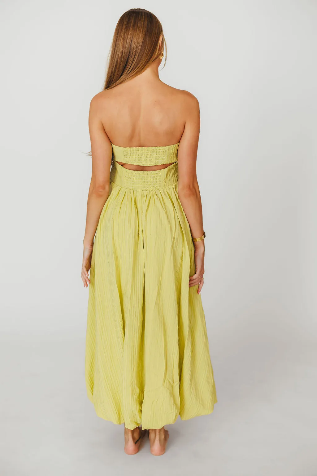 Trinity Strapless Maxi Dress in Celery