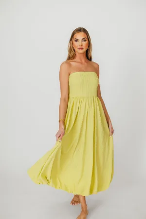 Trinity Strapless Maxi Dress in Celery