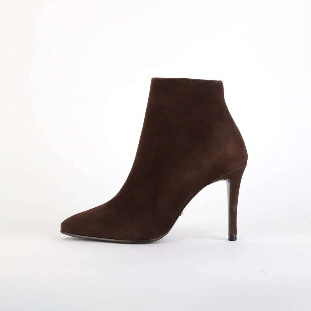 *UK size 1  - BOIMA CHOCOLATE - brown suede, 7cm heels