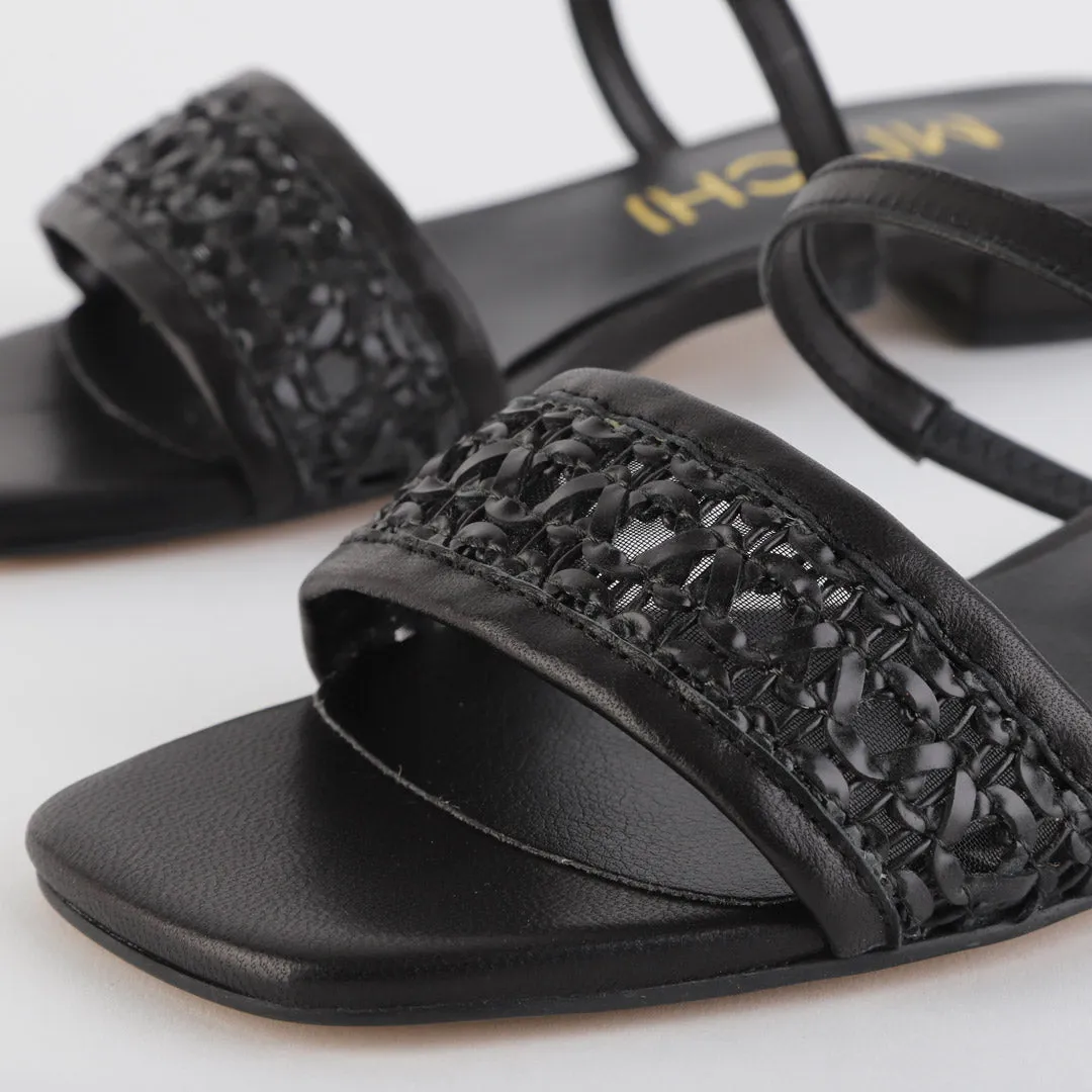 *UK size 2 - SELLY SUMMER - black, 1.5cm heels