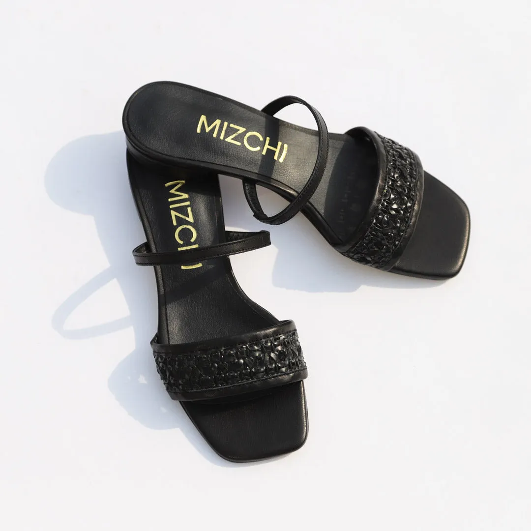 *UK size 2 - SELLY SUMMER - black, 1.5cm heels