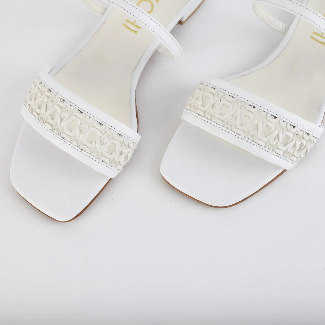 *UK size 2 - SELLY SUMMER - white, 1.5cm heels