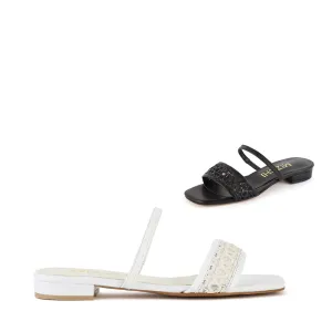 *UK size 2 - SELLY SUMMER - white, 1.5cm heels